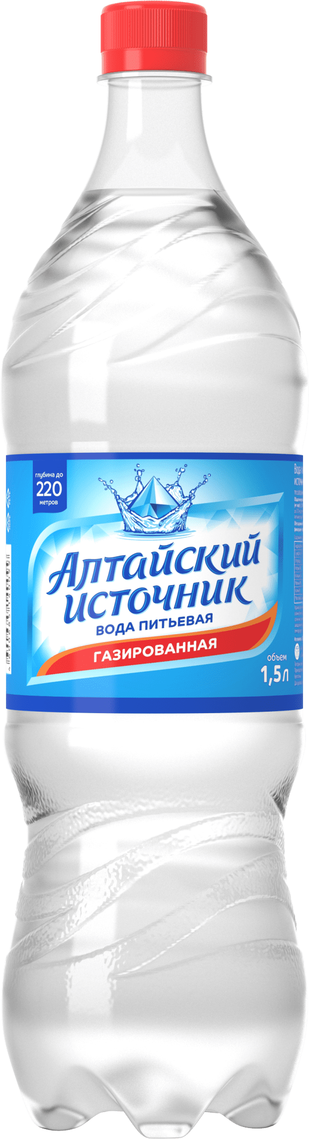 Вода питьевая «Алтайский источник» газированная 1,5 л (ПЭТ-бутылка)