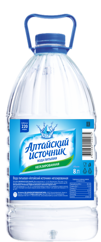 Вода питьевая «Алтайский источник» негазированная 8л (ПЭТ-бутылка)
