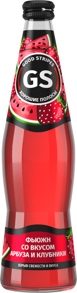 Напиток Good Stripes Фьюжн со вкусом арбуза и клубники (Стеклобутылка) 